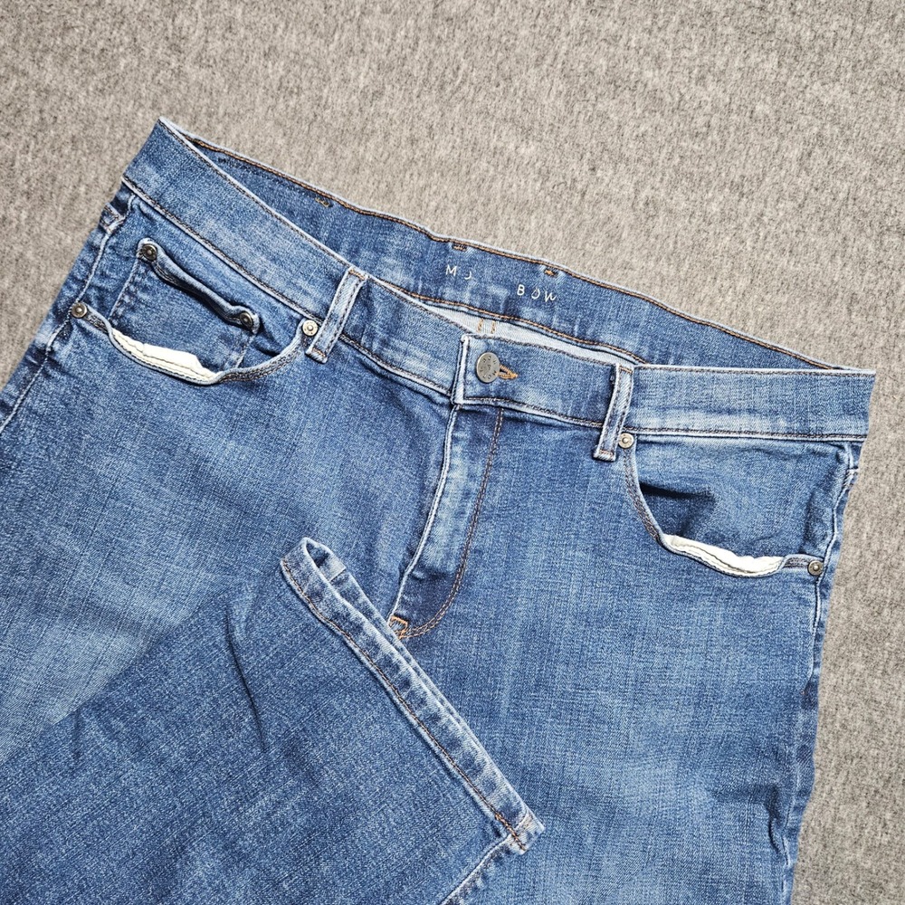 Mott & Bow Straight Leg Jeans Mens 36x30 Blue Medium Wash Stretch STRA_WOOS_20MO